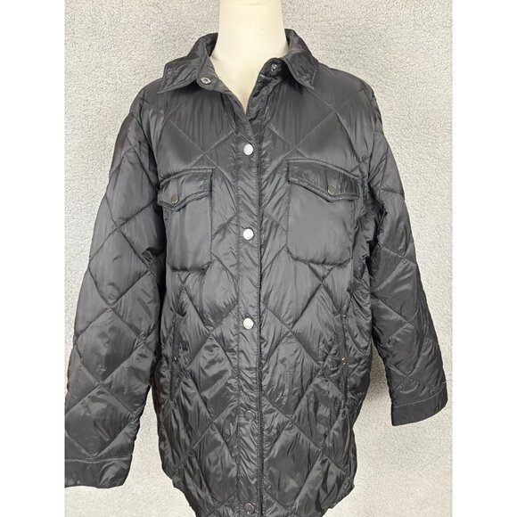 32 Degrees Heat Recycled Poly Cloudfill Packable Shirt Jacket Size XL Black NWTs - Picture 2 of 8